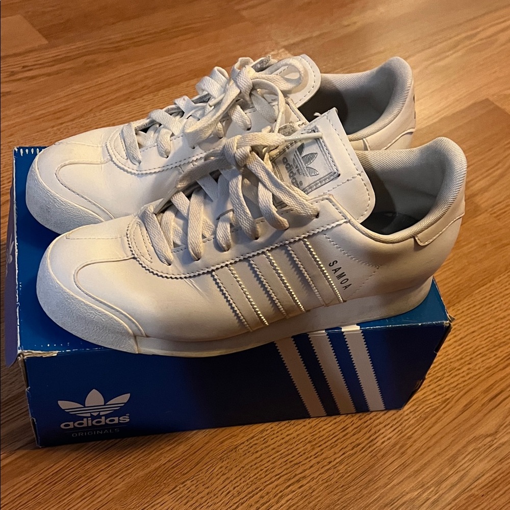 Adidas White Leather Sneakers